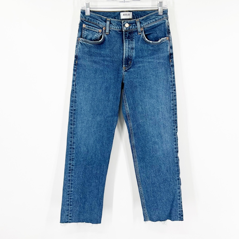 Agolde Kye Mid-Rise Straight Crop Jeans CUT HEM